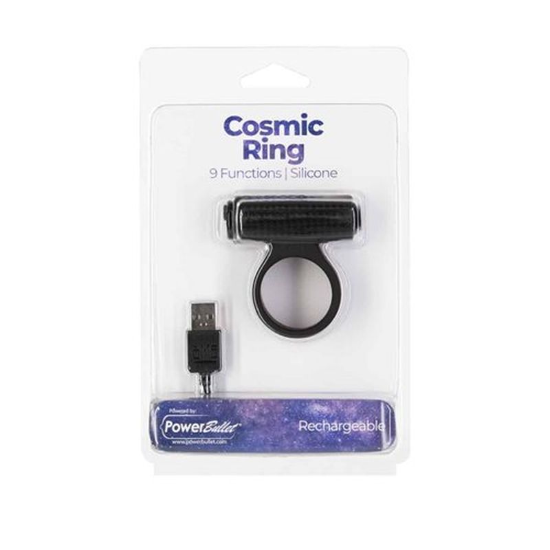 PowerBullet - Cosmic Cock Ring with Bullet - Black