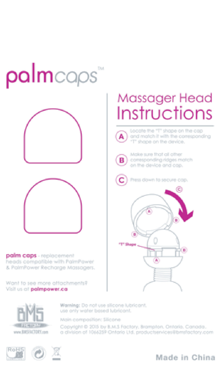 PalmBody Caps - Pink (For use with PalmPower)