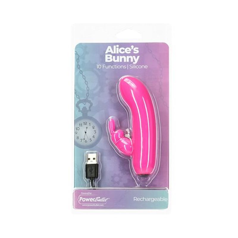 PowerBullet - Alice&#39;s Bunny Rechargeable Bullet with Rabbit Sleeve - Pink