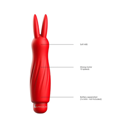 Luminous ABS Bullet With Silicone Sleeve 10-Speeds - Sofia - Red