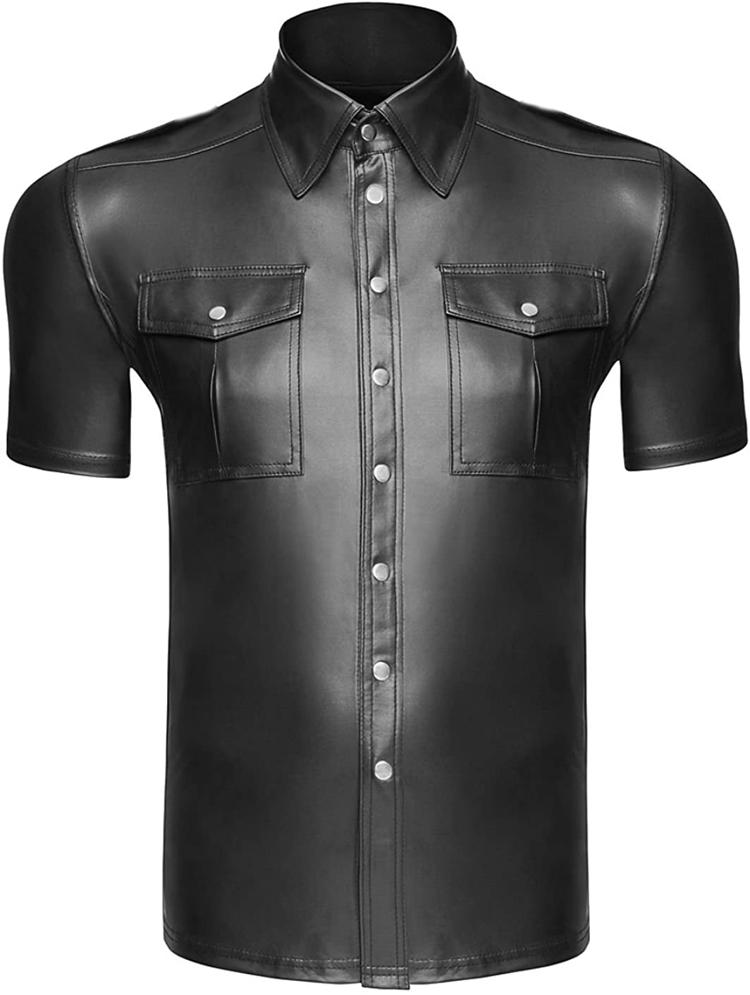 Sexy And Elegant Shirt With Front Pockets - Black