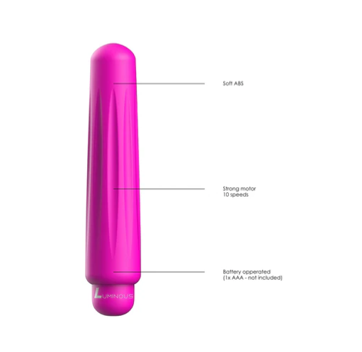 Luminous ABS Bullet With Silicone Sleeve 10-Speeds - Delia - Fuchsia