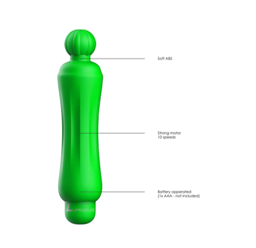Luminous ABS Bullet With Silicone Sleeve 10-Speeds - Demi - Green