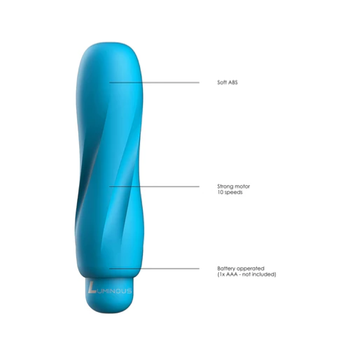 Luminous ABS Bullet With Silicone Sleeve 10-Speeds - Ella - Turquoise