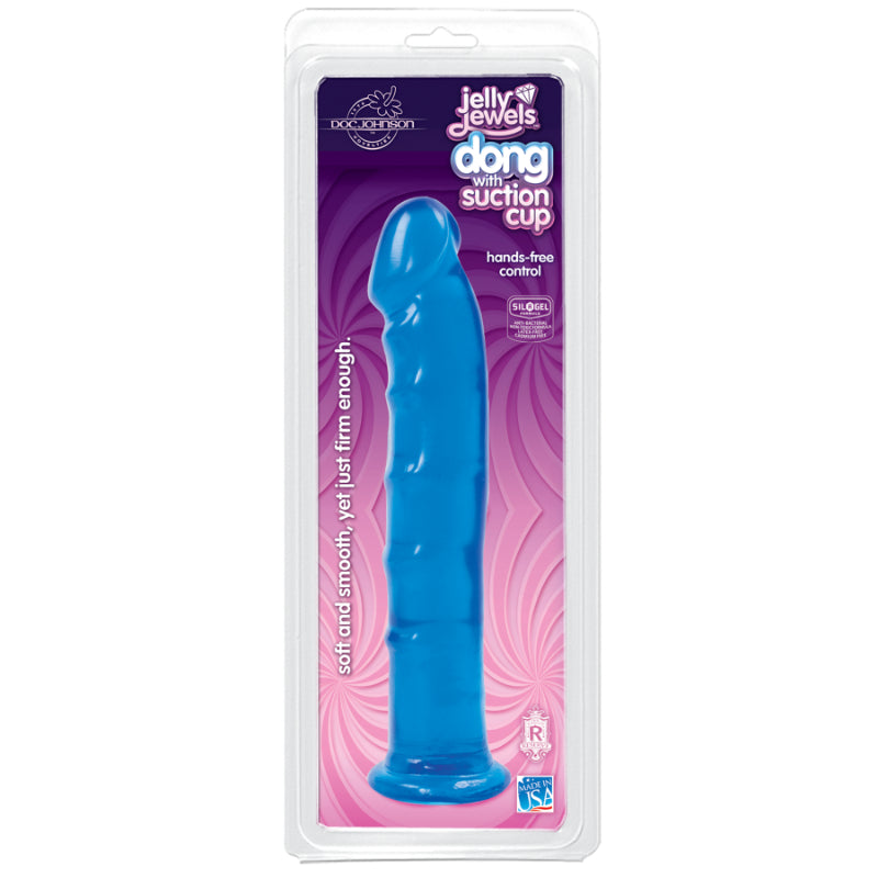 Jelly Jewels - Dong With Suction Cup 8&quot; - Sapphire