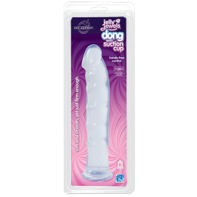 Jelly Jewels - Dong With Suction Cup 8&quot; - Diamond