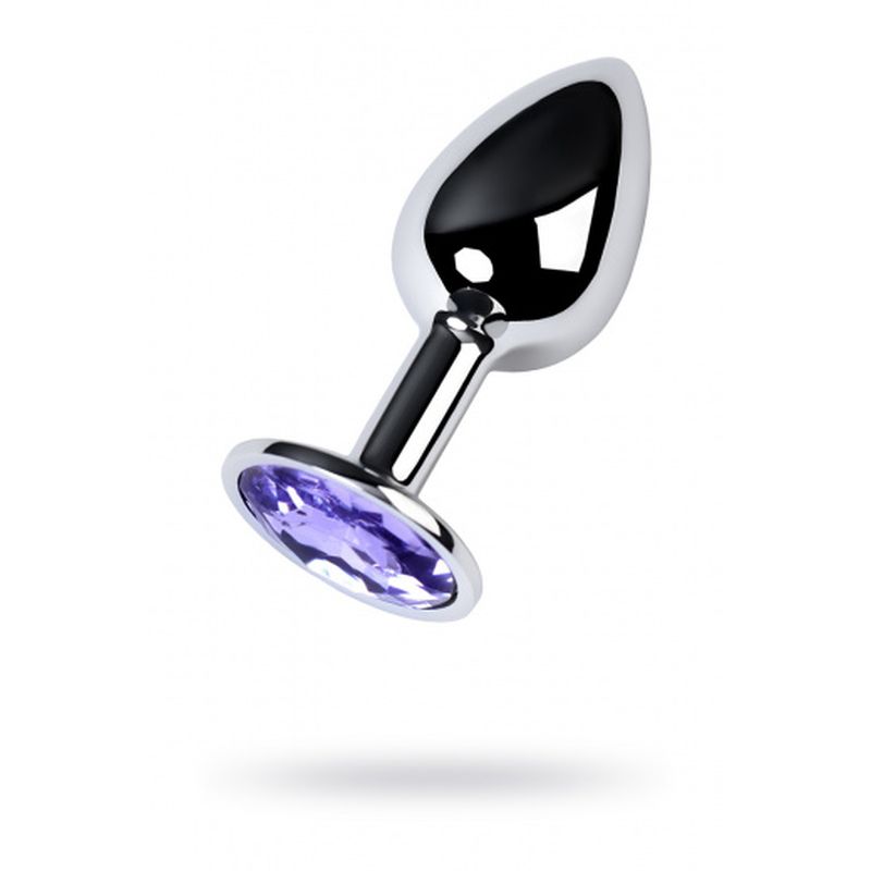 Metal - Metal Silver Anal Plug with Amethyst Crystal - K. P.