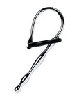 Metal Urethral Plug with Black Silicone Ring - Silver