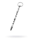 Metal Beaded Urethral Plug with Ring - Silver