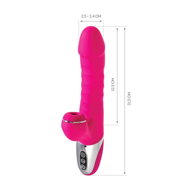 Thrusting and Sucking Vibrator - To-Frolly - Pink