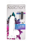 Addiction Crystal - Dildo with Balls 6" - Clear