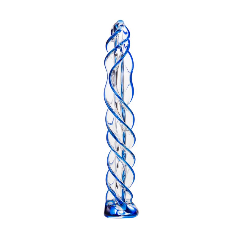 Sexus Glass - 18.7cm Dildo - Blue Helix