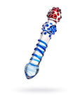 Sexus Glass - 20.5cm Dildo - Blue/Red - K. P.