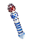 Sexus Glass - 20.5cm Dildo - Blue/Red