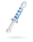 Sexus Glass - 23cm Dildo Probe with Handle - Blue