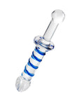 Sexus Glass - 23cm Dildo Probe with Handle - Blue