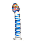 Sexus Glass - 18cm Dildo - Blue Swirls