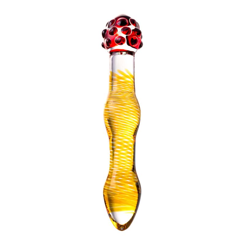 Sexus Glass - 20.5cm Dildo - Yellow/Red