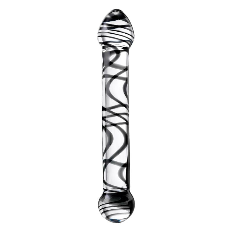 Sexus Glass - Duo Dildo 20.5cm - Black Swirl