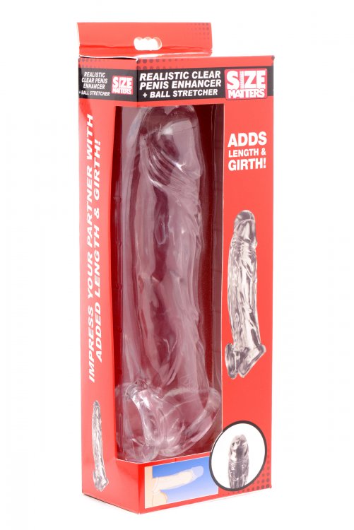 Size Matters - Realistic Clear Penis Enhancer and Ball Stretcher - Clear
