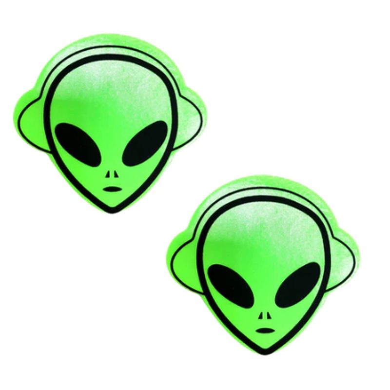 Neon Green Blacklight Alien Pasties - Green