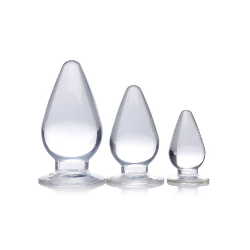 The Master Series - Triple Cones 3 Piece Anal Plug Set - Clear