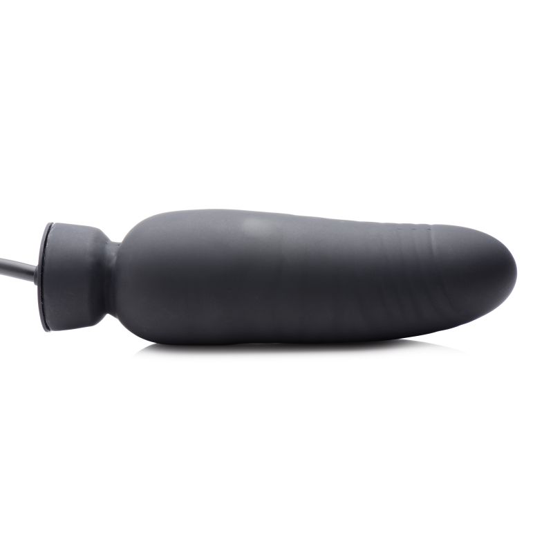 The Master Series - Dick-Spand Inflatable Silicone Dildo - Black