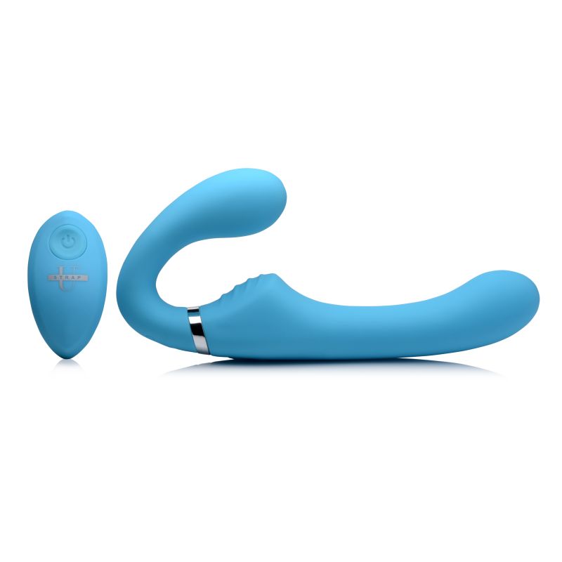 Strap U - Mighty Rider 10X Strapless Strap-On with Remote - Blue - K. P.