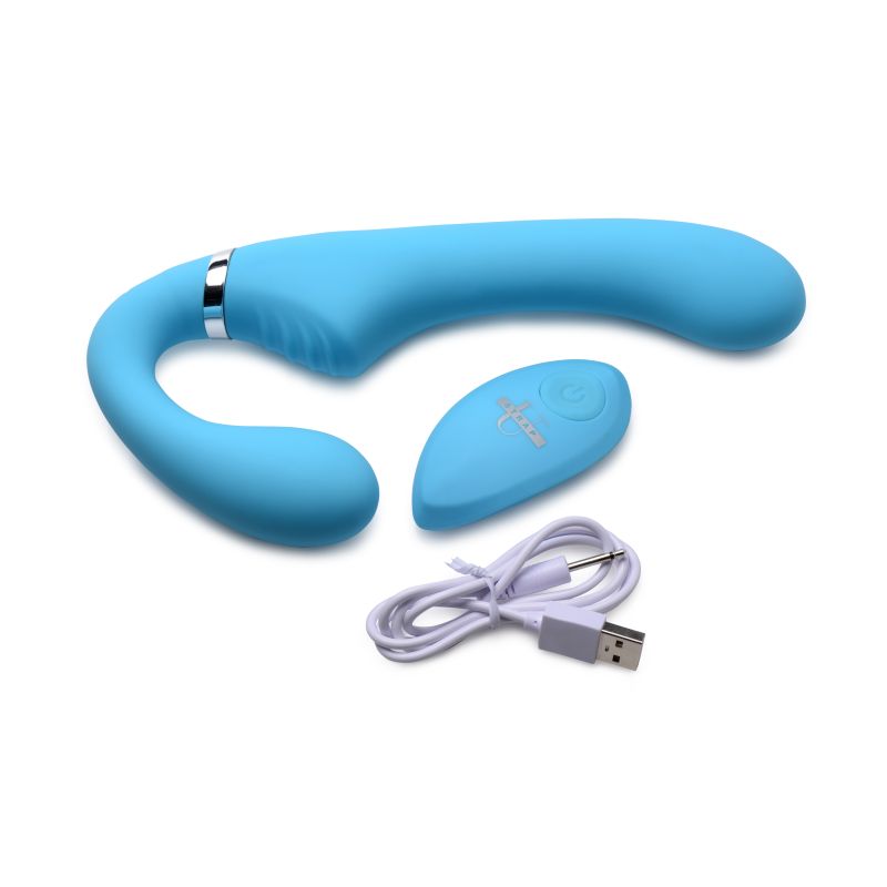Strap U - Mighty Rider 10X Strapless Strap-On with Remote - Blue - K. P.