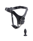 Strict - Male Chastity Harness with Anal Plug - Black