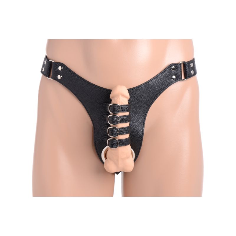 Strict - Male Chastity Harness with Anal Plug - Black