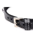 The Master Series - Bling Vixen Leather Choker with Red Rhinestones