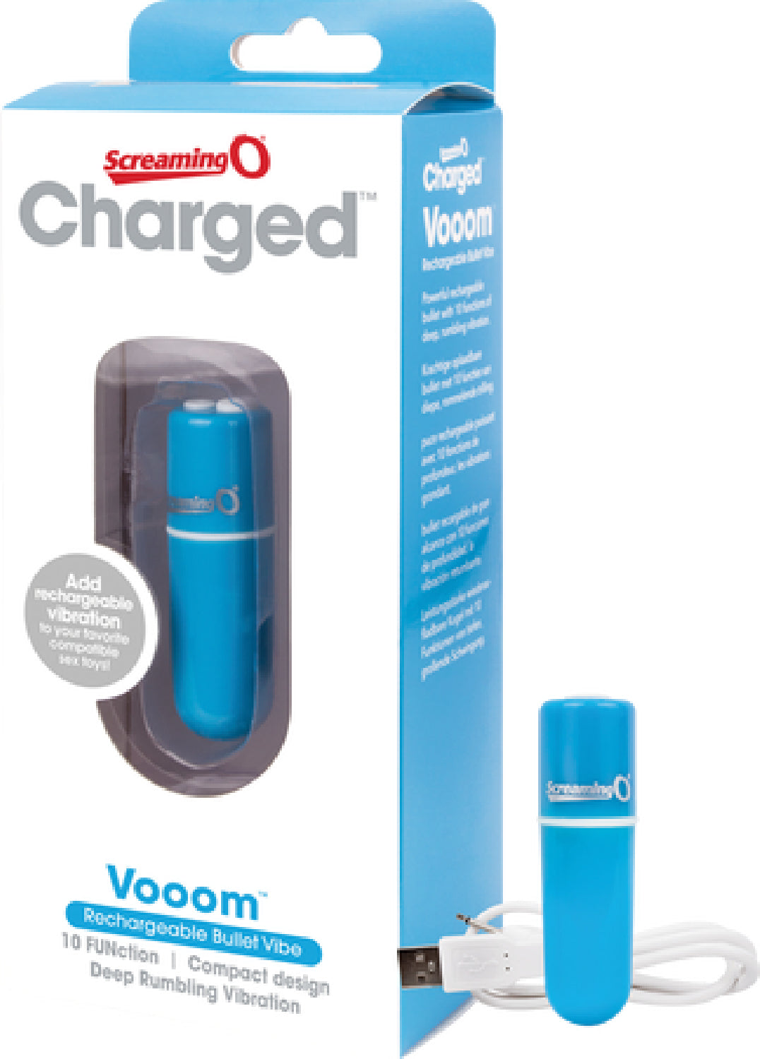 Charged Rechargeable Bullet Vibe - Vooom - Blue