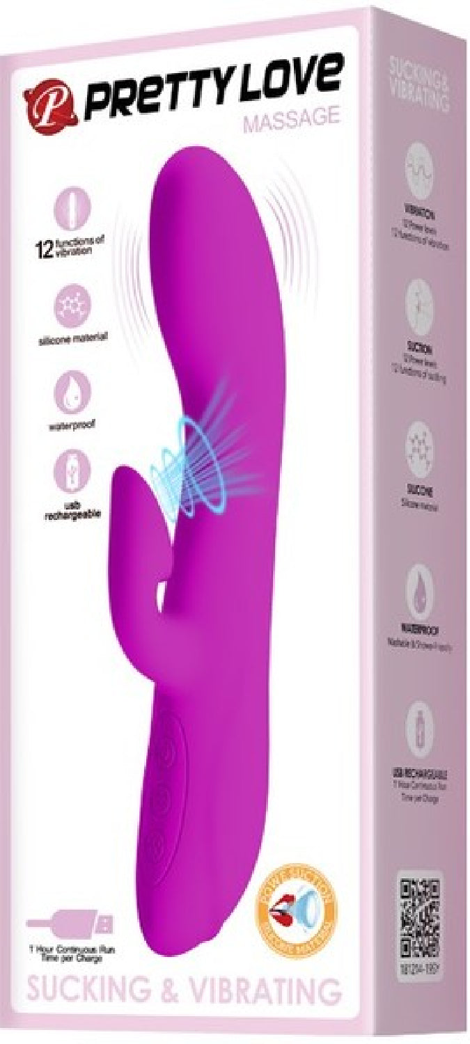 Rabbit Vibrator w/ Suction - Purple - K. P.