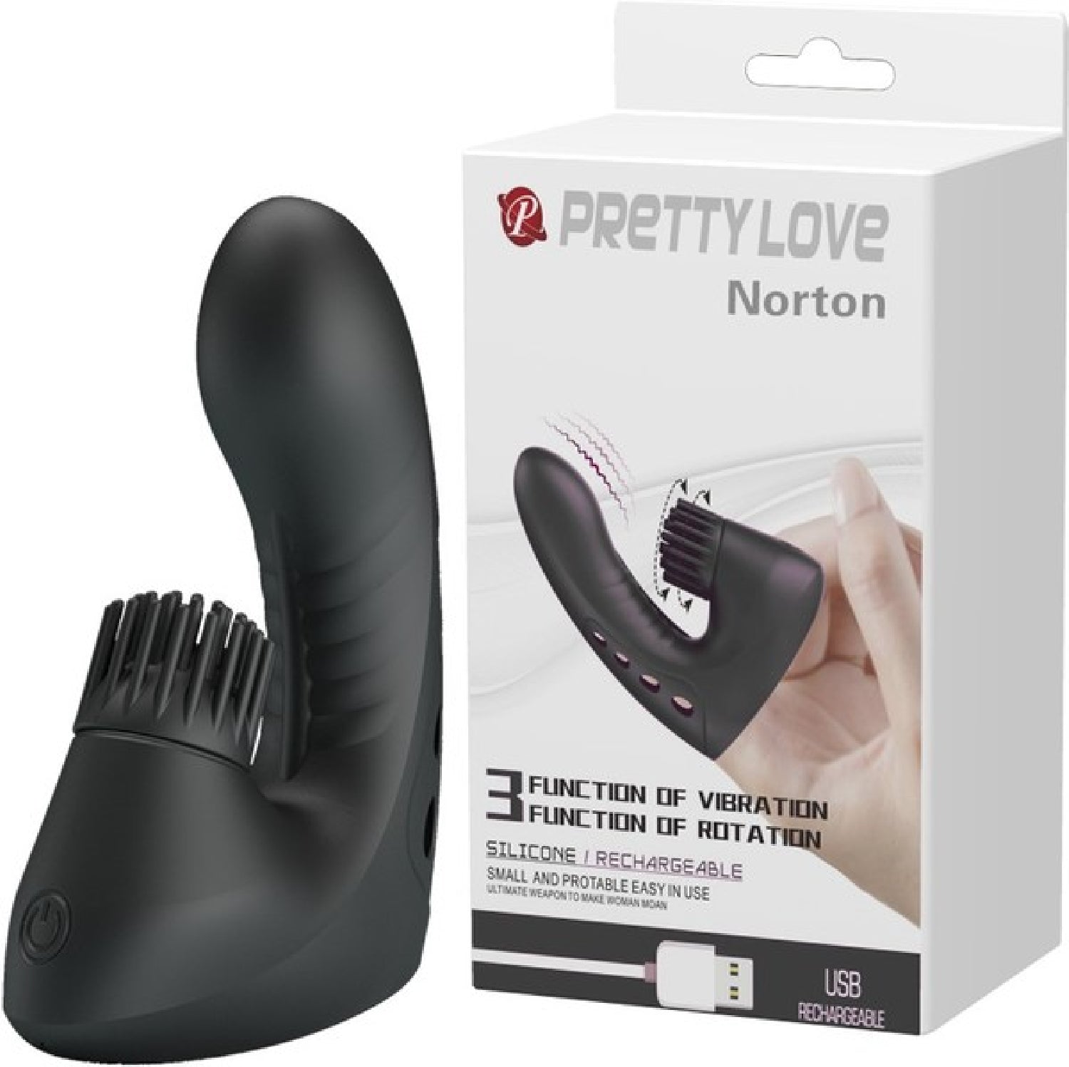 Finger Vibrator w/ Rotation - Norton - Black