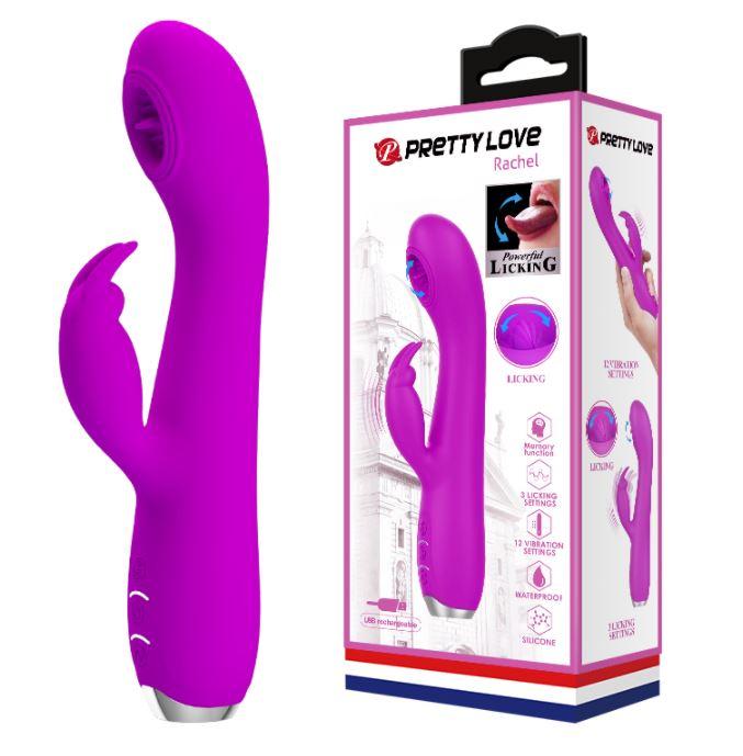 Tongue Rabbit Vibrator - Rachel - Purple - K. P.