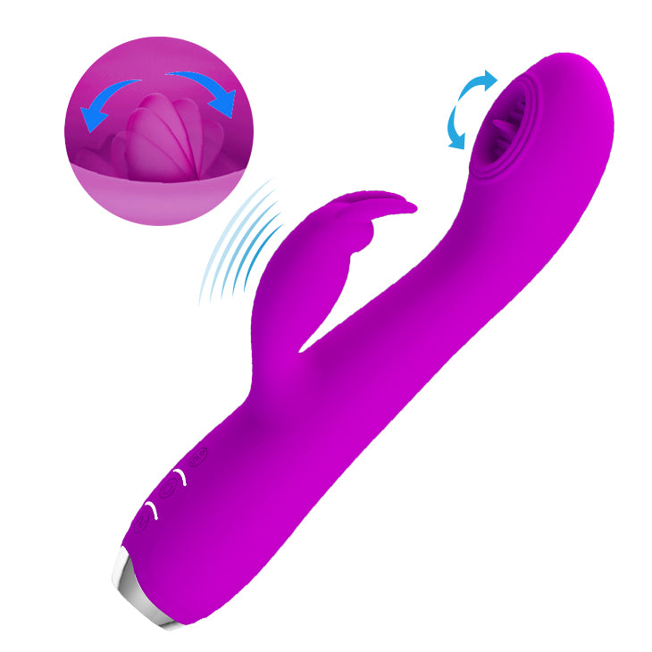 Tongue Rabbit Vibrator - Rachel - Purple - K. P.