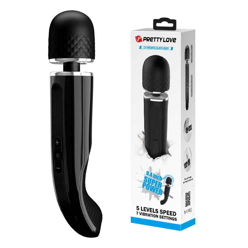 Rechargeable Massager 9.4" - Charming - Black - K. P.