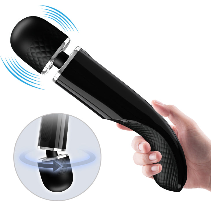 Rechargeable Massager 9.4" - Charming - Black - K. P.