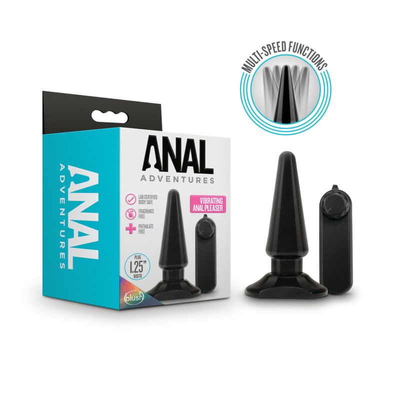 Anal Adventures - Basic Vibrating Anal Pleaser with Remote - Black