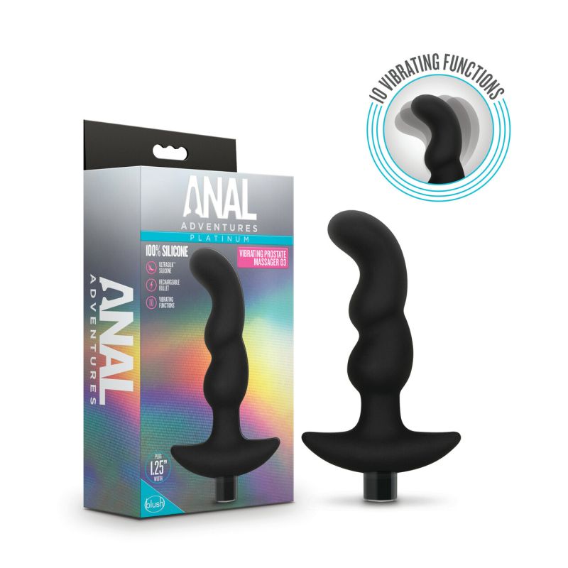 Anal Adventures - Platinum Silicone Prostate Massager 03 - Black