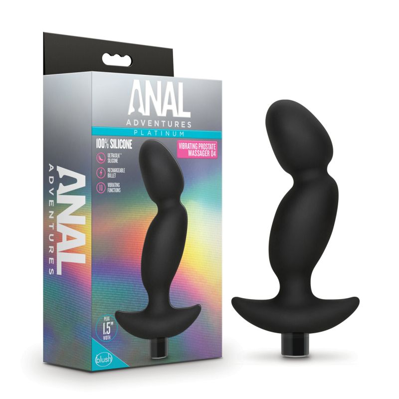 Anal Adventures - Platinum Silicone Prostate Massager 04 - Black