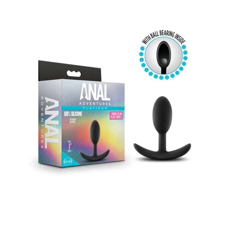 Anal Adventures - Platinum Silicone Vibra Slim Plug - Small