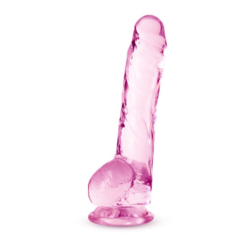 Naturally Yours - 8&quot; Crystaline Dildo - Rose