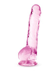 Naturally Yours - 8" Crystaline Dildo - Rose