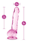 Naturally Yours - 8" Crystaline Dildo - Rose