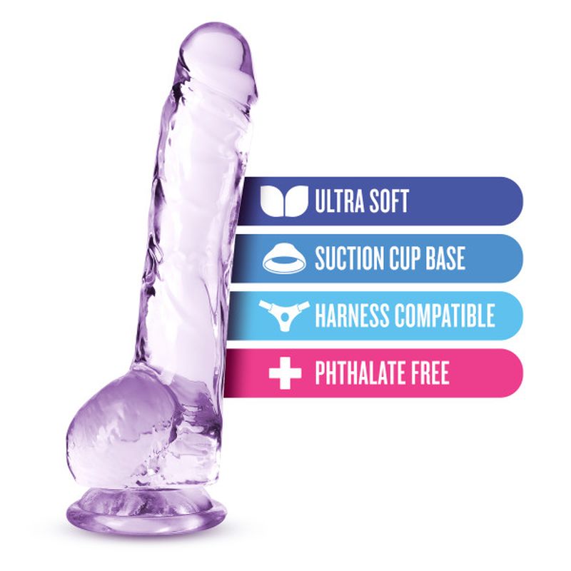 Naturally Yours - 8&quot; Crystaline Dildo - Amethyst