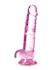 Naturally Yours - 7" Crystaline Dildo - Rose