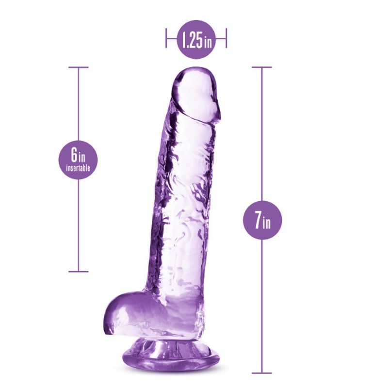 Naturally Yours - 7" Crystaline Dildo - Amethyst - K. P.