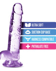 Naturally Yours - 7" Crystaline Dildo - Amethyst - K. P.